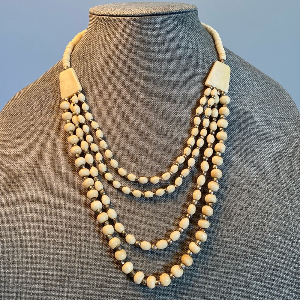 Vintage Cream Bone Necklace